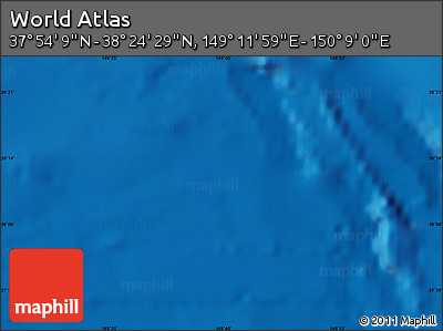 Physical Map of the Area around 38° 9' 19" N, 149° 40' 30" E