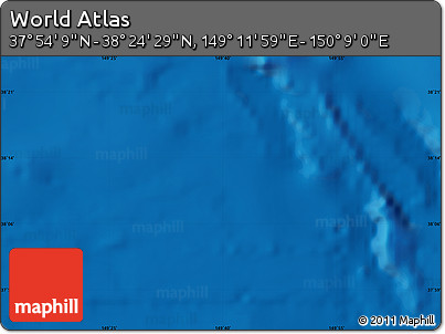 Physical Map of the Area around 38° 9' 19" N, 149° 40' 30" E