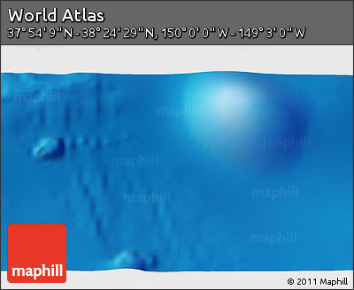 Physical 3D Map of the Area around 38° 9' 19" N, 149° 31' 30" W