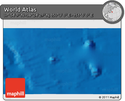 Physical 3D Map of the Area around 38° 9' 19" N, 150° 31' 30" E