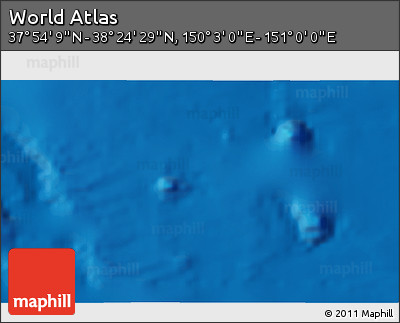 Physical 3D Map of the Area around 38° 9' 19" N, 150° 31' 30" E
