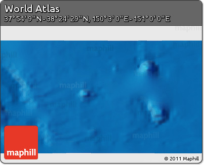 Physical 3D Map of the Area around 38° 9' 19" N, 150° 31' 30" E