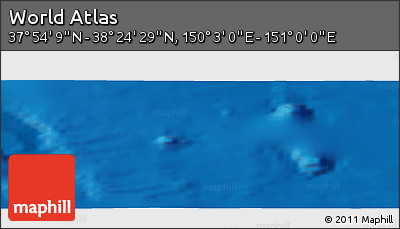 Physical Panoramic Map of the Area around 38° 9' 19" N, 150° 31' 30" E