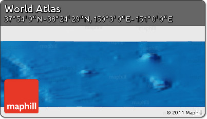 Physical Panoramic Map of the Area around 38° 9' 19" N, 150° 31' 30" E