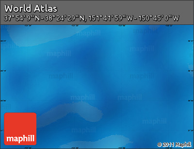 Physical Map of the Area around 38° 9' 19" N, 151° 13' 29" W