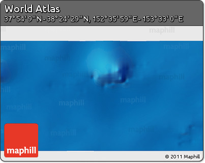 Physical 3D Map of the Area around 38° 9' 19" N, 153° 4' 29" E