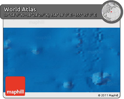 Physical 3D Map of the Area around 38° 9' 19" N, 154° 46' 30" E