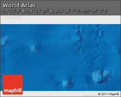 Physical 3D Map of the Area around 38° 9' 19" N, 154° 46' 30" E