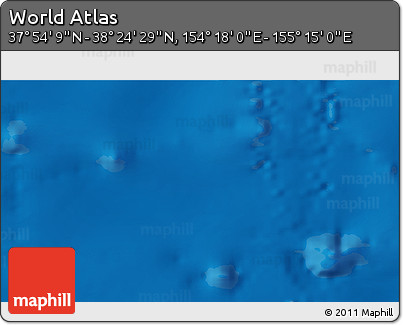 Physical 3D Map of the Area around 38° 9' 19" N, 154° 46' 30" E