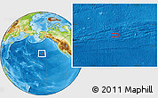 Physical Location Map of the area around 38° 9' 19" N, 156° 19' 29" W