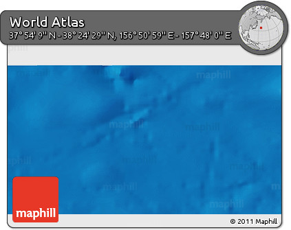 Physical 3D Map of the Area around 38° 9' 19" N, 157° 19' 29" E
