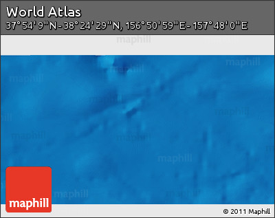 Physical 3D Map of the Area around 38° 9' 19" N, 157° 19' 29" E