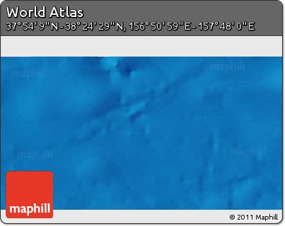 Physical 3D Map of the Area around 38° 9' 19" N, 157° 19' 29" E