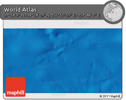 Shaded Relief 3D Map of the Area around 38° 9' 19" N, 157° 19' 29" E