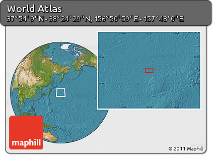 Satellite Location Map of the Area around 38° 9' 19" N, 157° 19' 29" E