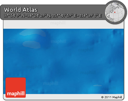 Physical 3D Map of the Area around 38° 9' 19" N, 158° 10' 30" E