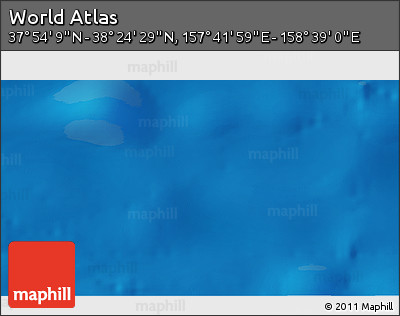 Physical 3D Map of the Area around 38° 9' 19" N, 158° 10' 30" E