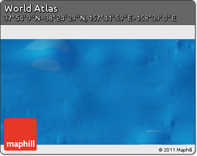 Physical 3D Map of the Area around 38° 9' 19" N, 158° 10' 30" E