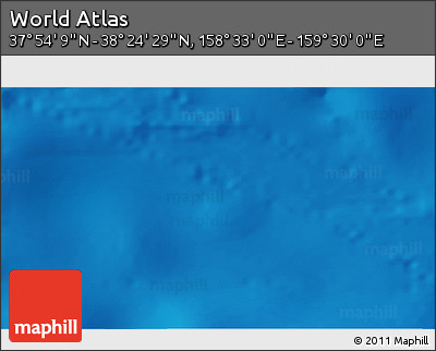 Physical 3D Map of the Area around 38° 9' 19" N, 159° 1' 30" E
