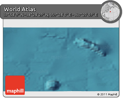 Satellite 3D Map of the Area around 38° 9' 19" N, 159° 52' 30" E