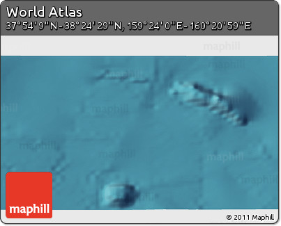 Satellite 3D Map of the Area around 38° 9' 19" N, 159° 52' 30" E