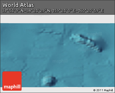 Satellite 3D Map of the Area around 38° 9' 19" N, 159° 52' 30" E