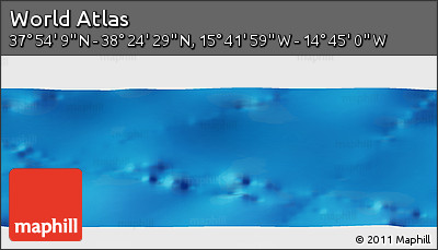 Physical Panoramic Map of the Area around 38° 9' 19" N, 15° 13' 29" W