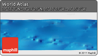 Physical Panoramic Map of the Area around 38° 9' 19" N, 15° 13' 29" W