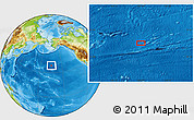 Physical Location Map of the area around 38° 9' 19" N, 164° 49' 29" W
