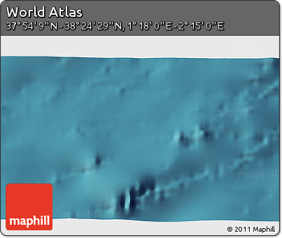 Satellite 3D Map of the Area around 38° 9' 19" N, 1° 46' 29" E