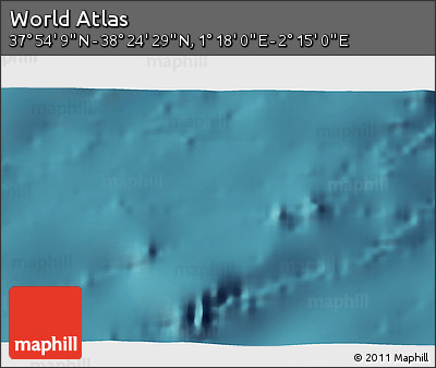 Satellite 3D Map of the Area around 38° 9' 19" N, 1° 46' 29" E