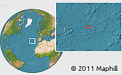 Satellite Location Map of the area around 38° 9' 19" N, 21° 10' 29" W