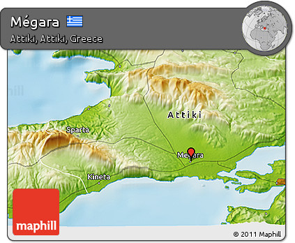 Physical 3D Map of Mégara