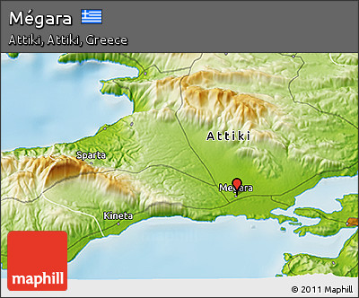 Physical 3D Map of Mégara