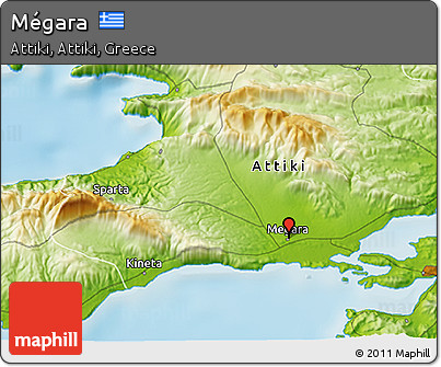 Physical 3D Map of Mégara