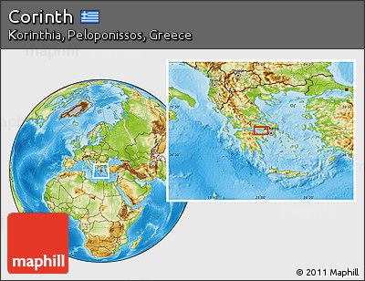 Physical Location Map of Corinth