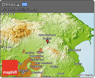 Physical 3D Map of Dhrosiá