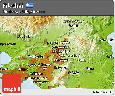 Physical 3D Map of Filothéi