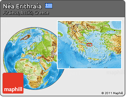 Physical Location Map of Néa Erithraía