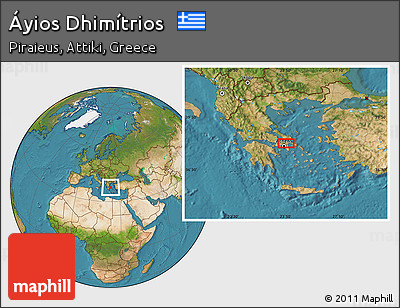 Satellite Location Map of Áyios Dhimítrios