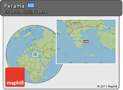 Savanna Style Location Map of Pérama