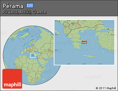 Savanna Style Location Map of Pérama
