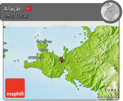Physical 3D Map of Alaçatı