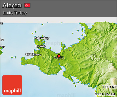 Physical 3D Map of Alaçatı