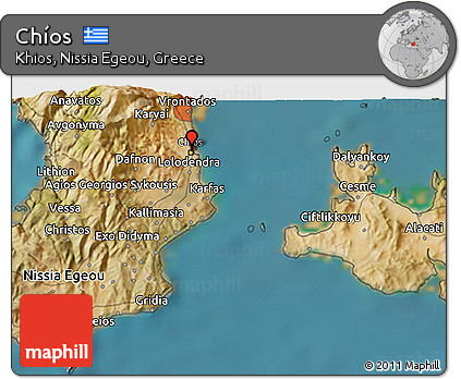 Satellite 3D Map of Chíos