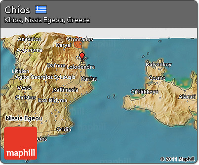 Satellite 3D Map of Chíos