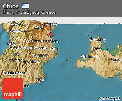 Satellite 3D Map of Chíos