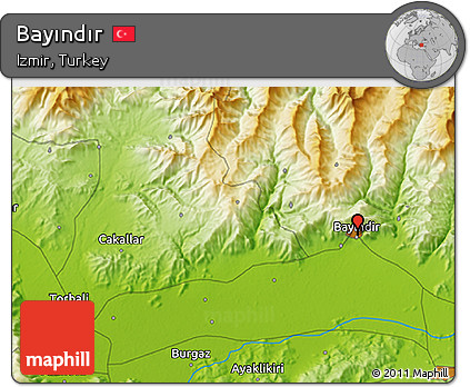Physical 3D Map of Bayındır