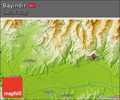 Physical 3D Map of Bayındır