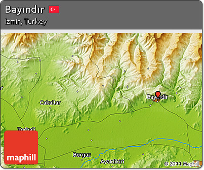 Physical 3D Map of Bayındır